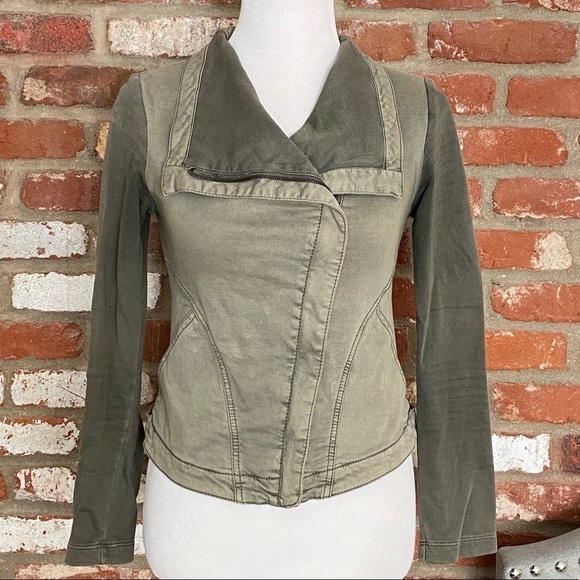 Anthropologie Marrakech Faravel moto utility Jacket olive green size XS - Picture 5 of 12